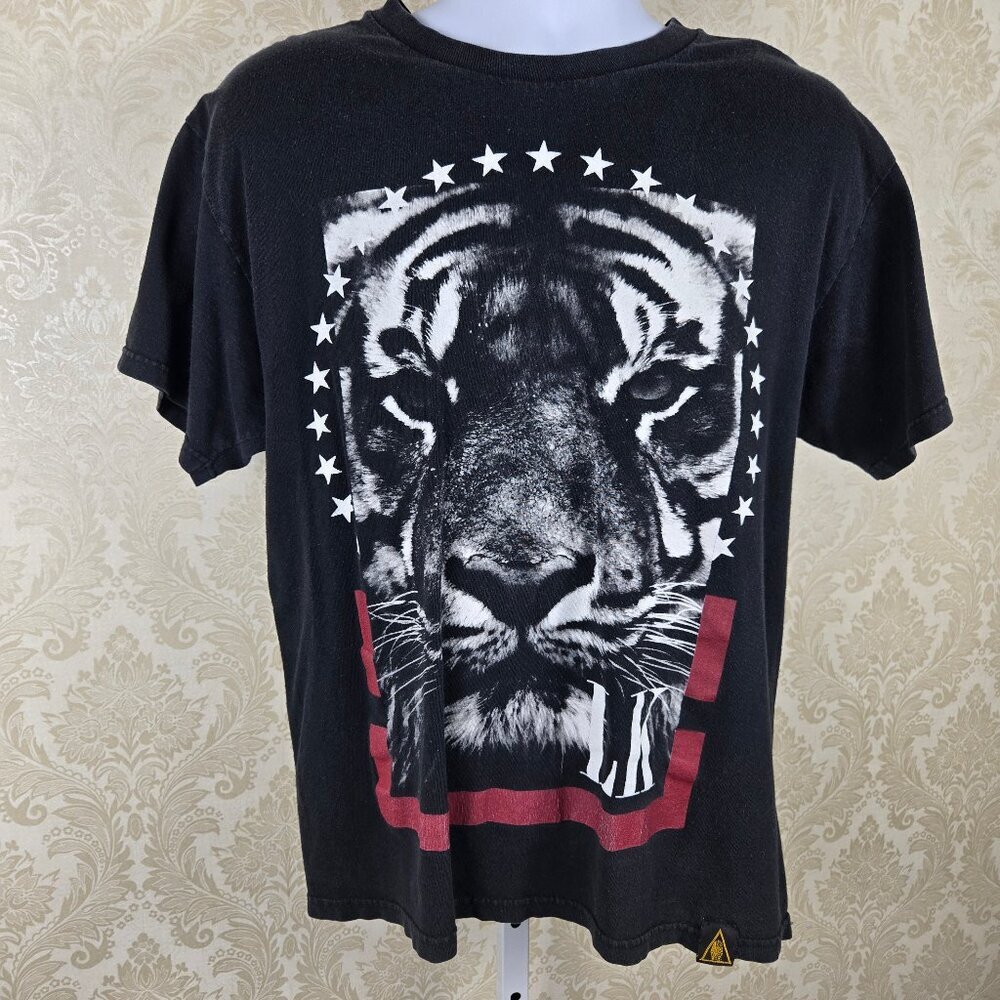 Last Kings Sz Large Black Tiger Graphic Tshirt Hip Hop Short Sleeve 100% Cotton